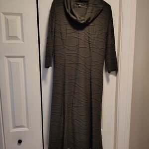Sharagano Gray Textured Midi Dress